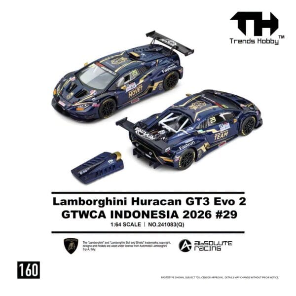 (預訂 Pre Order) Trends Hobby 1/64 Lamborghini Huracan GT3 EVO2 - GTWCA Indonesia 2026