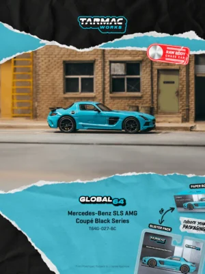 (預訂 Pre Order) TARMAC Works GLOBAL64 T64G-027-BC 1/64 Mercedes-Benz SLS AMG Coupé Black Series Matte Blue (紙盒包裝)