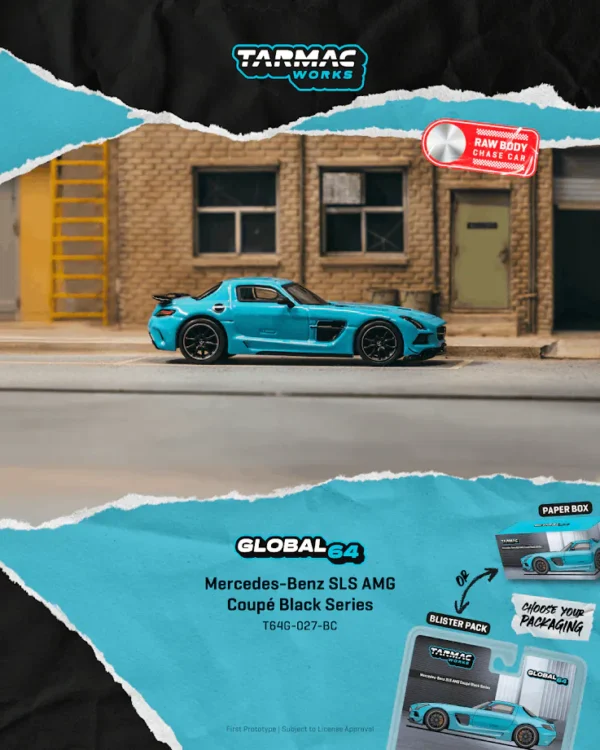 (預訂 Pre Order) TARMAC Works GLOBAL64 T64G-027-BC-B 1/64 Mercedes-Benz SLS AMG Coupé Black Series Matte Blue (吸塑包裝)
