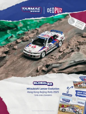 T64G-048-25HKBR31 (預訂 Pre Order) TARMAC Works GLOBAL64 T64G-048-25HKBR31 1/64 Mitsubishi Lancer Evolution Hong Kong Beijing Rally 2025 (紙盒包裝)