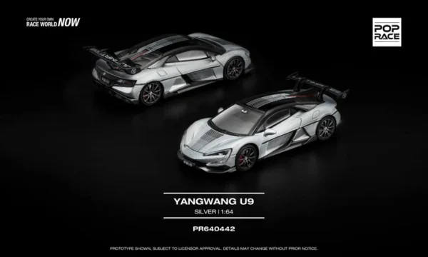 Pop_Race_YangWang_U9_Silver_PR640442_1_64_Diecast POP RACE PR64-442 Yangwang U9