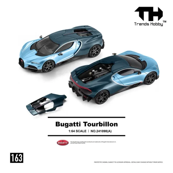 (預訂 Pre Order) Trends Hobby 1/64 Bugatti Tourbillon - Blue Atlantic