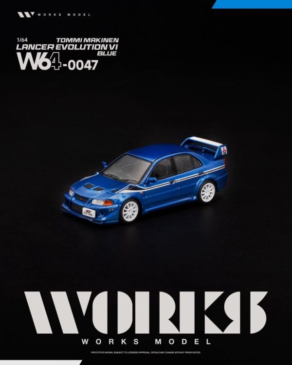 (預訂 Pre Order) Works Model W640047 1/64 MITSUBISHI LANCER EVOLUTION VI TOMMI MAKINEN BLUE