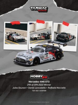 T64-062-22SPA88 (預訂 Pre Order) TARMAC Works HOBBY64 T64-062-22SPA88 1/64 Mercedes-AMG GT3 24h of SPA 2022 Winner
