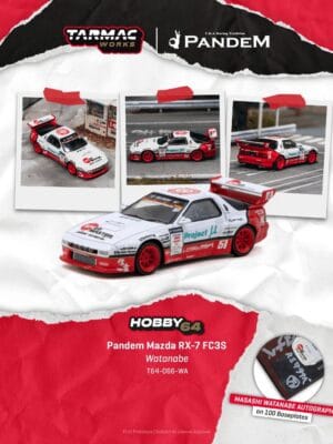 T64-066-WA (預訂 Pre Order) TARMAC Works HOBBY64 T64-066-WA 1/64 Pandem Mazda RX-7 FC3S Watanabe