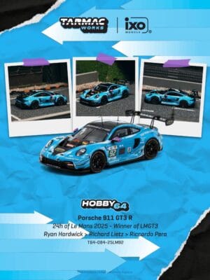 T64-084-25LM92 (預訂 Pre Order) TARMAC Works HOBBY64 T64-084-25LM92 1/64 Porsche 911 GT3 R 24h of Le Mans 2025 - Winner of LMGT3