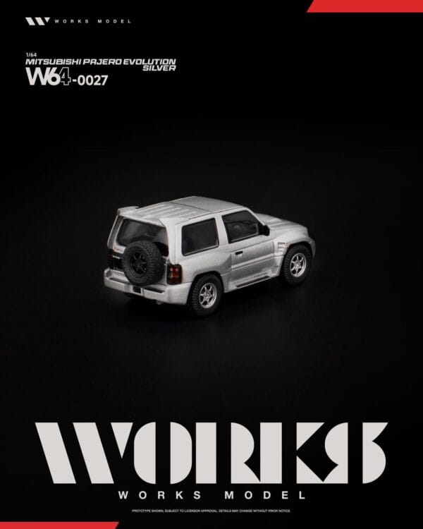 (預訂 Pre Order) Works Model W640027 1/64 MITSUBISHI PAJERO EVOLUTION SILVER