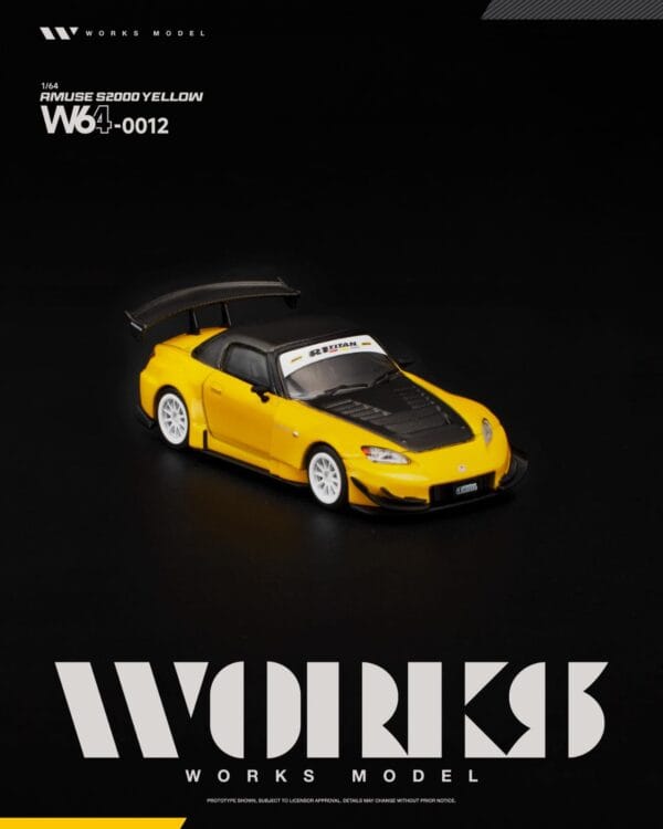 W640012 (預訂 Pre Order) Works Model W640012 1/64 AMUSE S2000 YELLOW