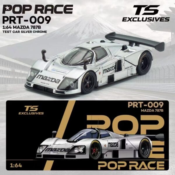 PRT009 (預訂 Pre Order) POPRACE x TOKYO STATION (TS) PRT009 1/64 MAZDA 787B TEST CAR SILVER CHROME (12件)(11+1 Chase特別版)