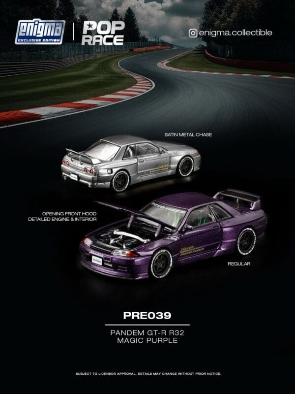 PRE039 (預訂 Pre Order) Pop Race x Enigma PRE039 1/64 Pandem GT-R R32 MAGIC PURPLE