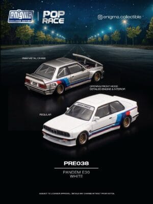 預訂 Pre Order) Pop Race x Enigma PRE038 1/64 Pandem E30 - WHITE