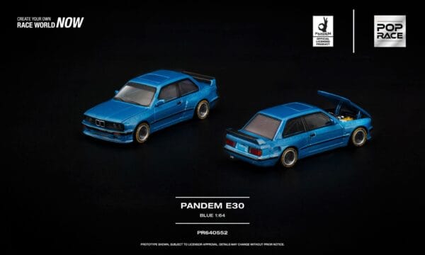 (預訂 Pre Order) Pop Race PR640552 1/64 PANDEM E30 BLUE