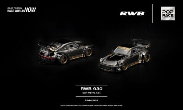 PR640559 (預訂 Pre Order) Pop Race PR640559 1/64 RWB 930 GUN METAL