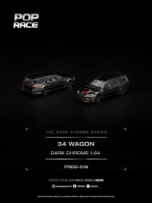 PRDC018 (預訂 Pre Order) Pop Race PRDC018 1/64 Nissan R34 WAGON DARK CHROME