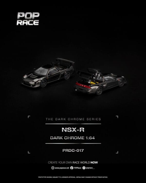 (預訂 Pre Order) Pop Race PRDC017 1/64 Honda NSX-R DARK CHROME