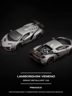 PR640531 (預訂 Pre Order) Pop Race PR640531 1/64 LAMBORGHINI VENENO GRIGIO METALLURO