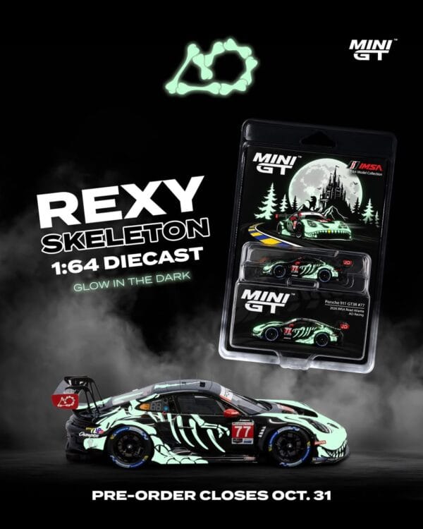 (預訂 Pre Order) MINI GT 1/64 Rexy 2026 Petit Le Mans Skeleton Scale Diecast