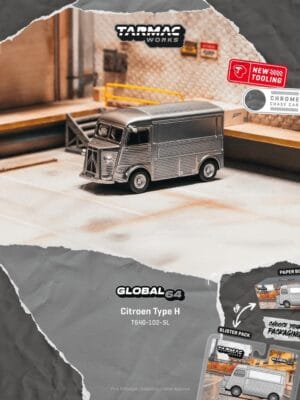 T64G-102 (預訂 Pre Order) Tarmac Works 1/64 Citroen Type H Silver