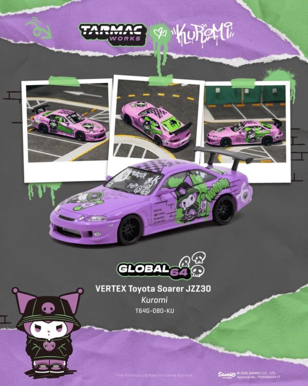 (預訂 Pre Order) Tarmac Works T64G-080-KU 1/64 VERTEX Toyota Soarer JZZ30 Kuromi