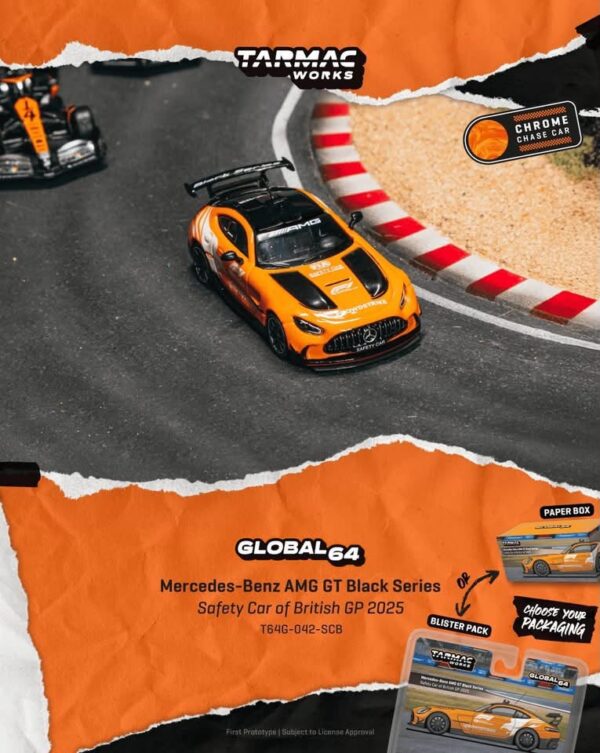 T64G-042-SCB (預訂 Pre Order) Tarmac Works T64G-042-SCB 1/64 Mercedes-Benz AMG GT Black Series Safety Car of British GP 2025