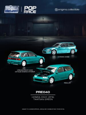 PRE040 (預訂 Pre Order) Pop Race Enigma PRE040 1/64 HONDA CIVIC (EF9) - TAHITIAN GREEN