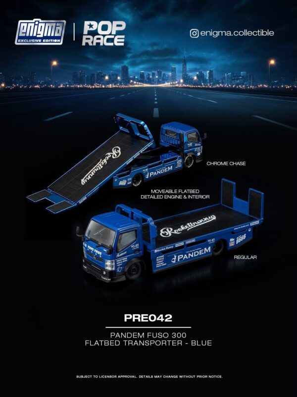 (預訂 Pre Order) Pop Race Enigma PRE042 1/64 PANDEM FUSO 300 TRANSPORTER - BLUE