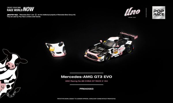 (預訂 Pre Order) Pop Race PR640563 1/64 MERCEDES-AMG GT3 EVO UNO RACING NO.98 CHINA GT RACE 2 "Momo"
