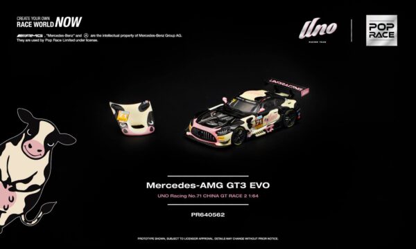 (預訂 Pre Order) Pop Race PR640562 1/64 MERCEDES-AMG GT3 EVO UNO RACING NO.71 CHINA GT RACE 2 "Mumu"