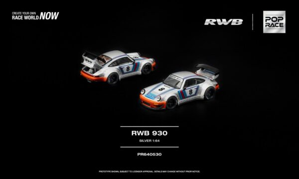 WhatsApp Image 2026-10-29 at 13.28.33 (2) (預訂 Pre Order) Pop Race PR640530 1/64 RWB 930 SILVER